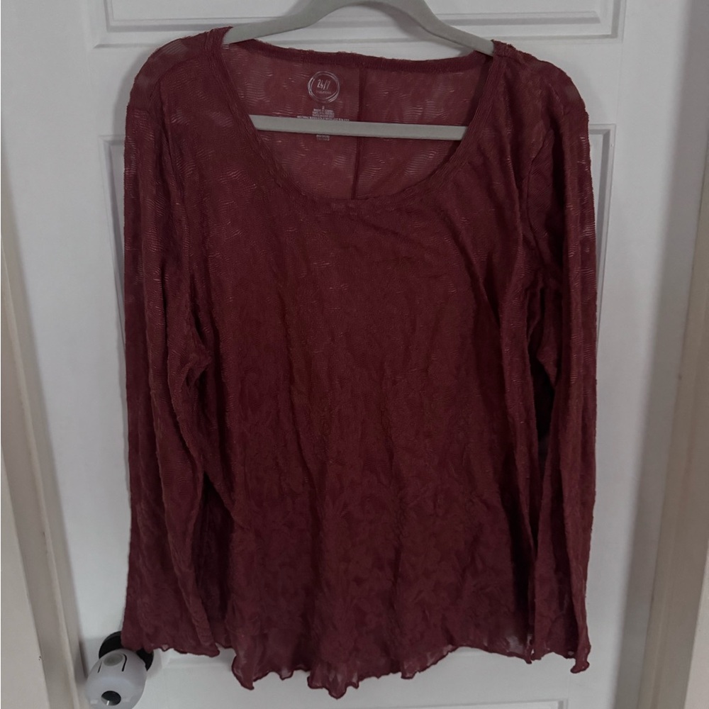 Maurices Burgundy Long Sleeve Top